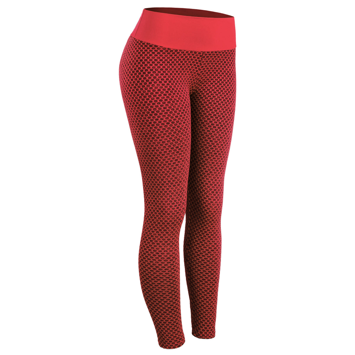 Woman in seamless honeycomb leggings