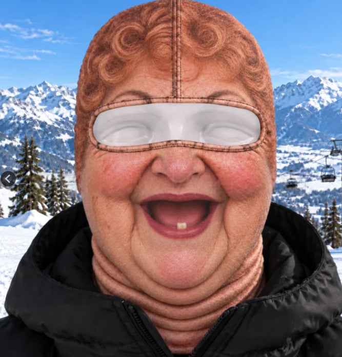 Balaclava ski mask with funny face print
