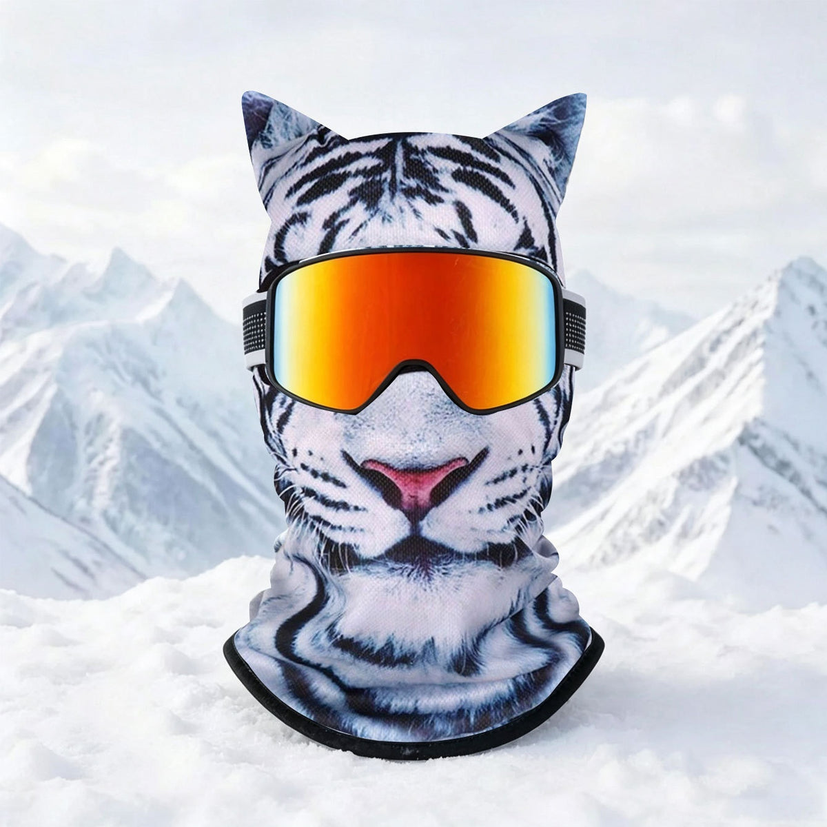 Balaclava ski mask with funny face print