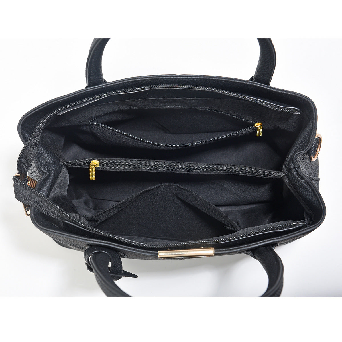 Structured faux leather tote handbag