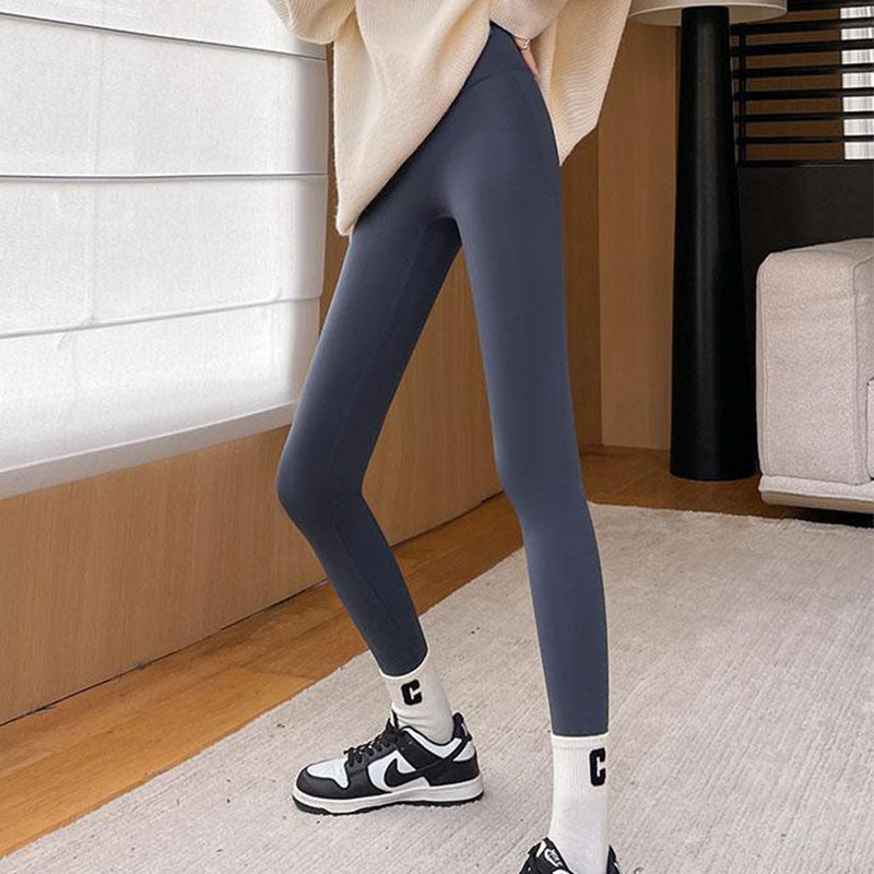 Black thick fleece-lined leggings