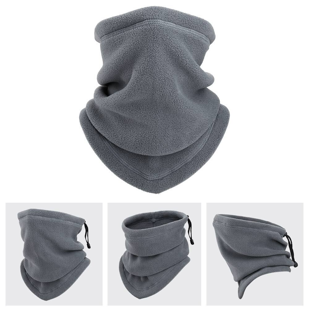 Black fleece neck warmer with toggle