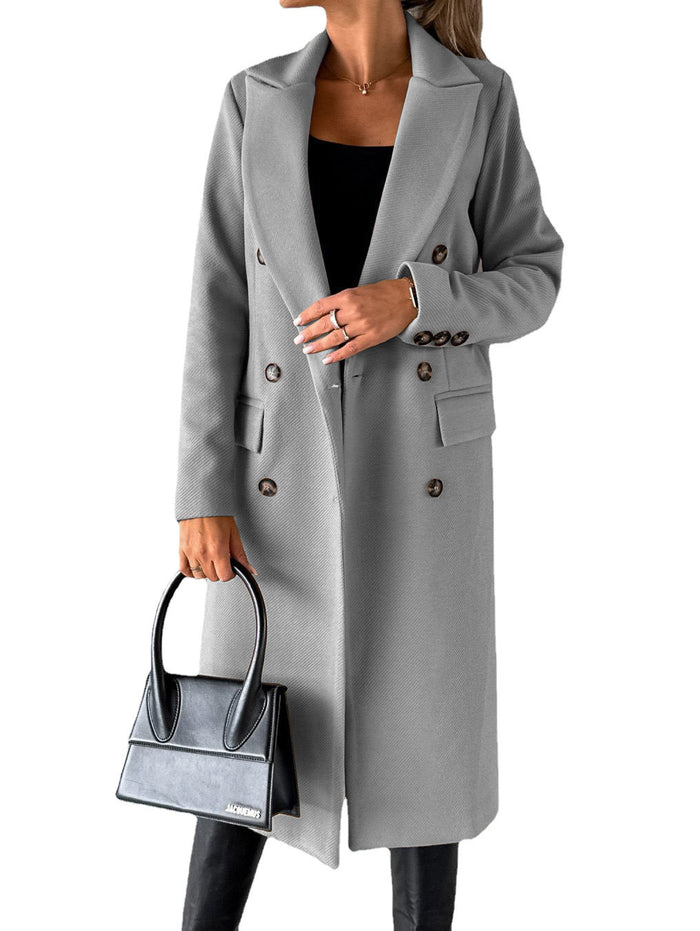 Harriet | Long double-breasted coat with notch lapel