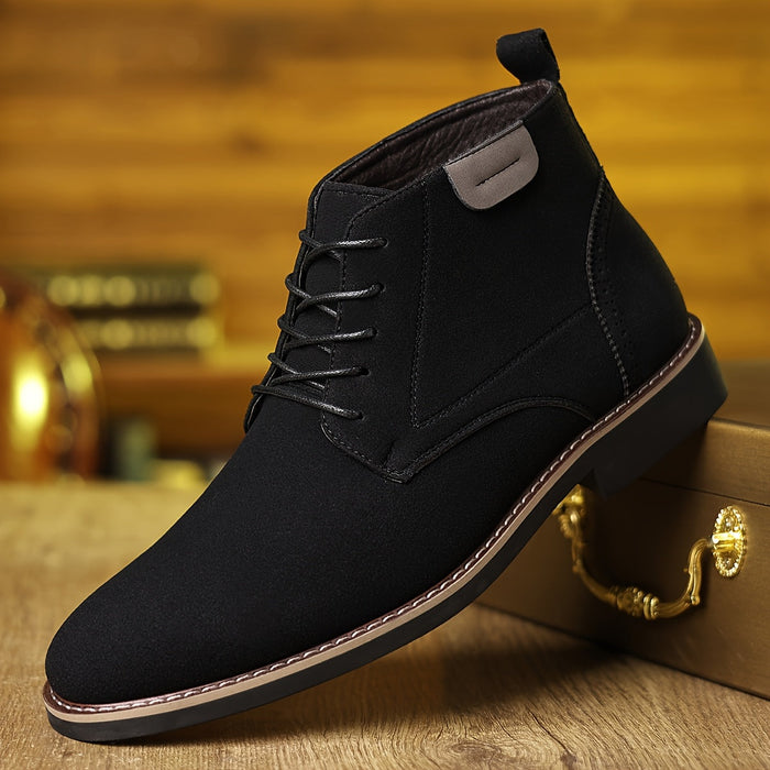 Men's Lace-Up Ankle Boots Round Toe Cushioned