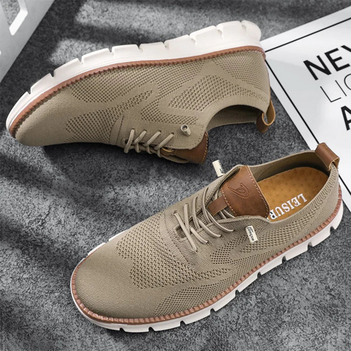 Men's Mesh Lace-Up Trainers Breathable Casual Lightweight