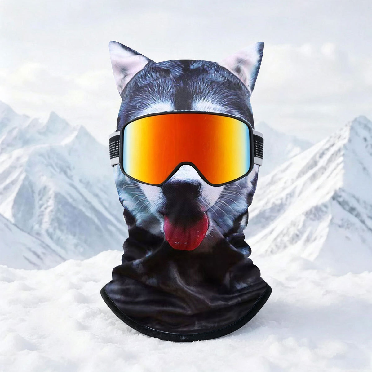 Balaclava ski mask with funny face print