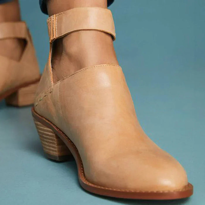 Women's Ankle Boots Block Heel Bow Detail Back Zip