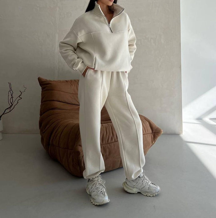 Evie | Fleece half-zip tracksuit with joggers
