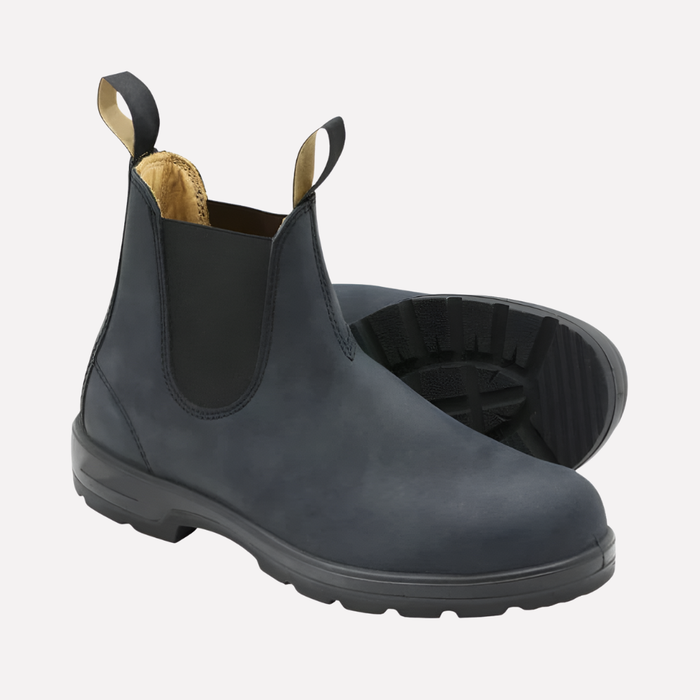 Chelsea Boots with Elastic Side Panels and Pull Tab