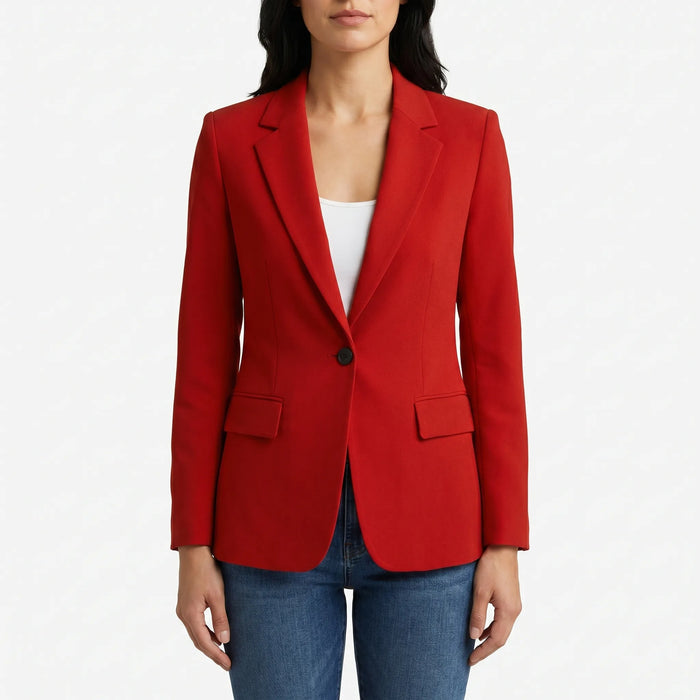 Women's Tailored Single-Button Blazer Notched Lapel