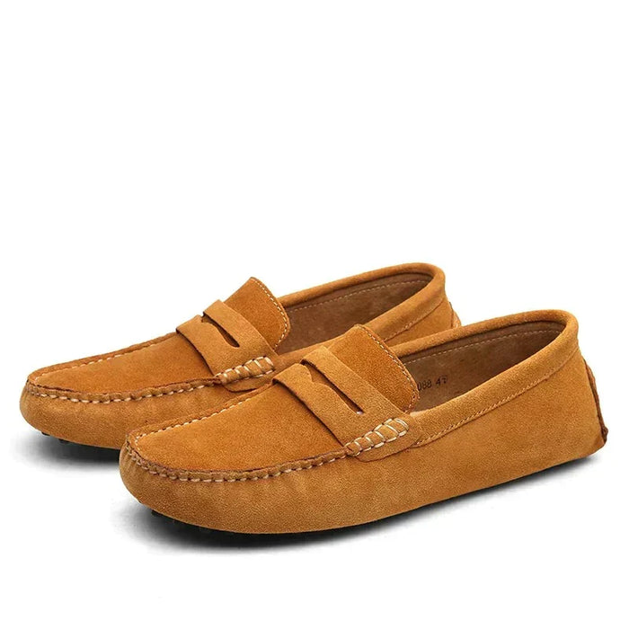 Men's Suede Loafers Slip-On Rubber Sole for Smart Casual