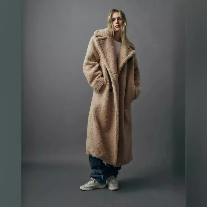 Women's Oversized Teddy Jacket Long Relaxed Fit