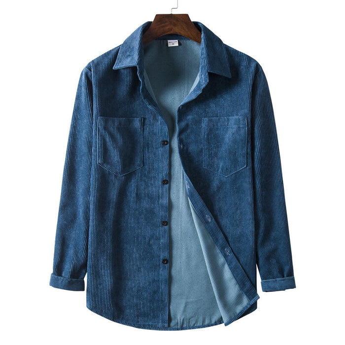 Men's Wide-Wale Corduroy Shirt with Chest Pockets
