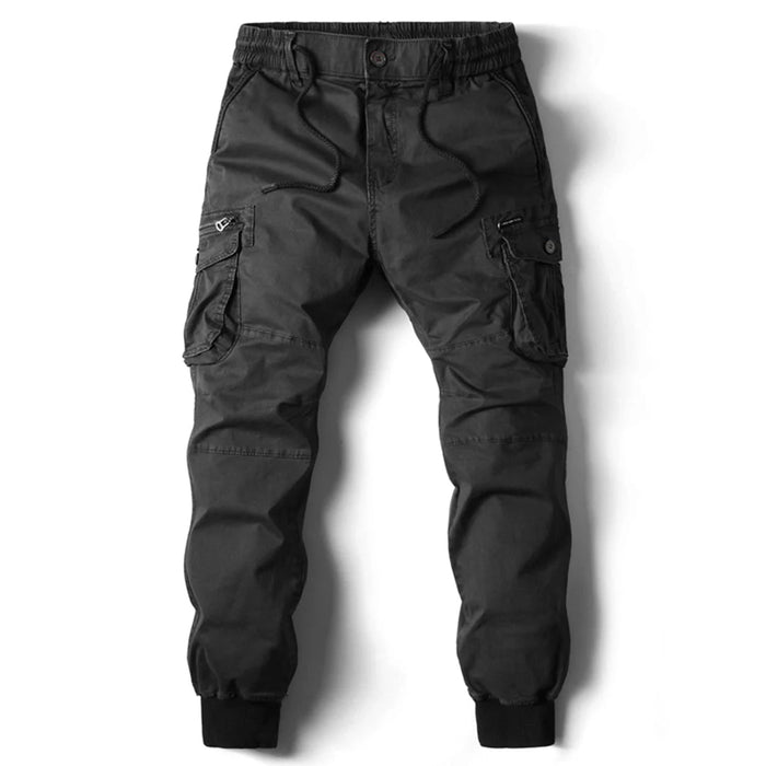 Men's Cargo Trousers with Drawstring and Elasticated Cuffs