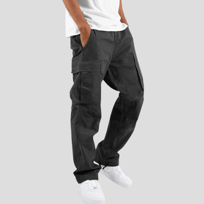 Men's Cargo Trousers with Multiple Pockets Tapered Leg