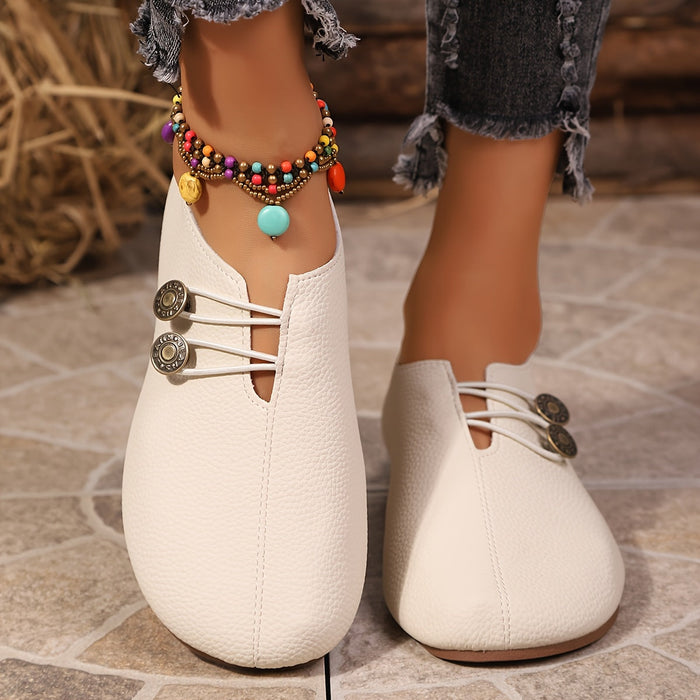 Women's Low-Heel Loafers with Contrast Stitch Detail
