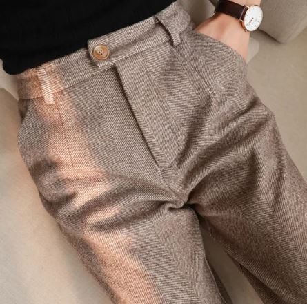 Women's Wide-Leg Trousers with Button Detail