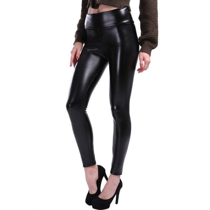 Women's High-Waisted Faux Leather Leggings