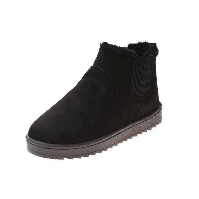 Women's Faux Fur-Lined Ankle Boots Chelsea Style