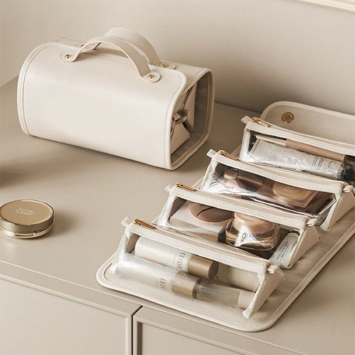 Imogen | Foldable toiletry bag with four clear pouches