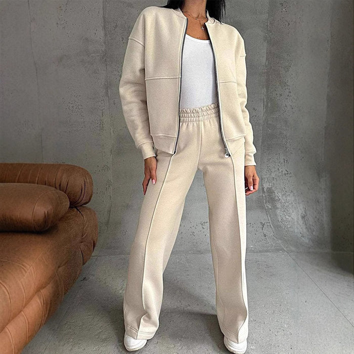 Lottie | Zip-up jacket and wide-leg trousers set