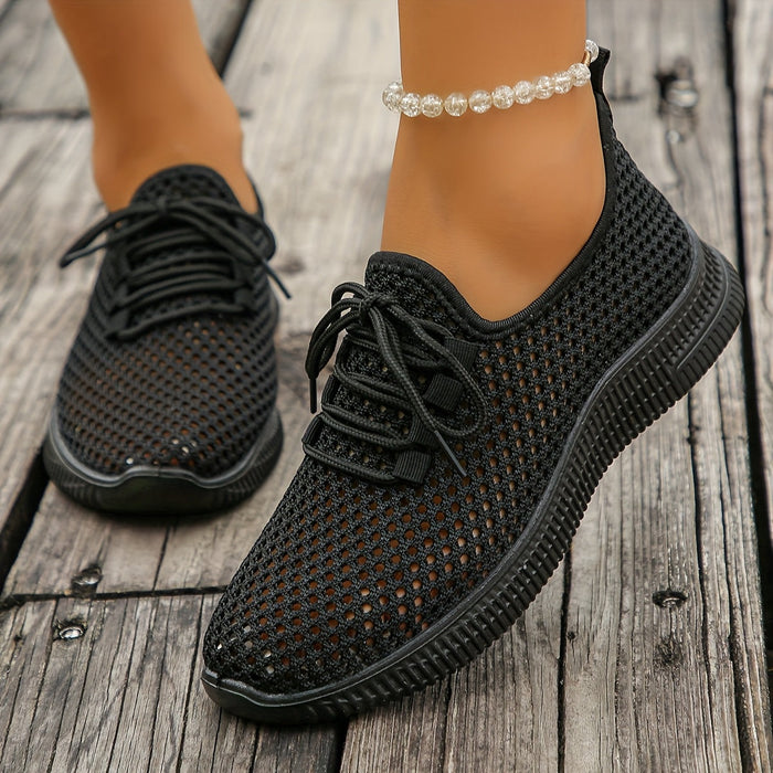 Women's Breathable Mesh Lace-Up Trainers Lightweight