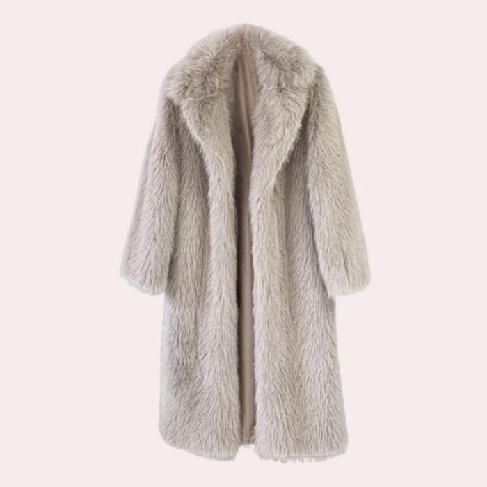 Women's Longline Teddy Coat with Button Closure