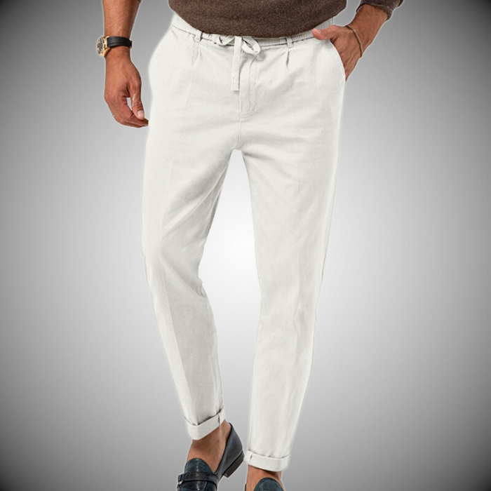 Men's Relaxed Chinos with Elasticated Waist and Side Pockets