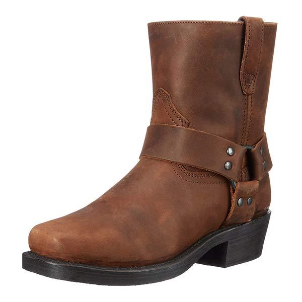 Men's Harness Ankle Boots with Buckle Strap
