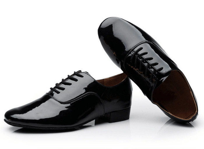 Unisex Patent Lace-Up Dance Shoes with Soft Sole