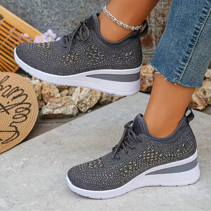 Women's Knit Platform Trainers with Wedge Sole